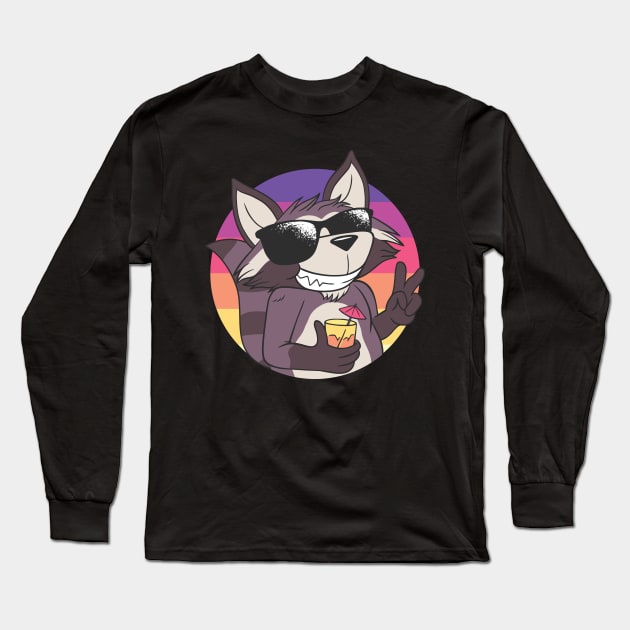 raccoon cute and lovely animal Long Sleeve T-Shirt by Midoart